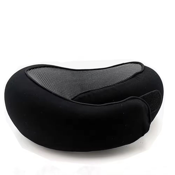 Elosung Black Hook And Loop Tape Memory Foam U Shaped Neck Pillow Travel Cushion With Magnetic Therapy Cloth Pillows