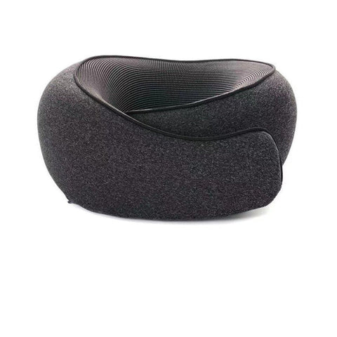 Elosung Dark Gray Hoo And Loop Tape Memory Foam U Shaped Neck Pillow Snail Travel Cushion For Airplane Office Nap With Magnetic Therapy Cloth Pillows