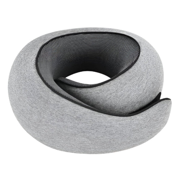 Elosung Light Gray Hook And Loop Tape Memory Foam U Shaped Neck Pillow Snail Travel Cushion For Airplane Office Nap Adjustable With Magnetic Therapy C