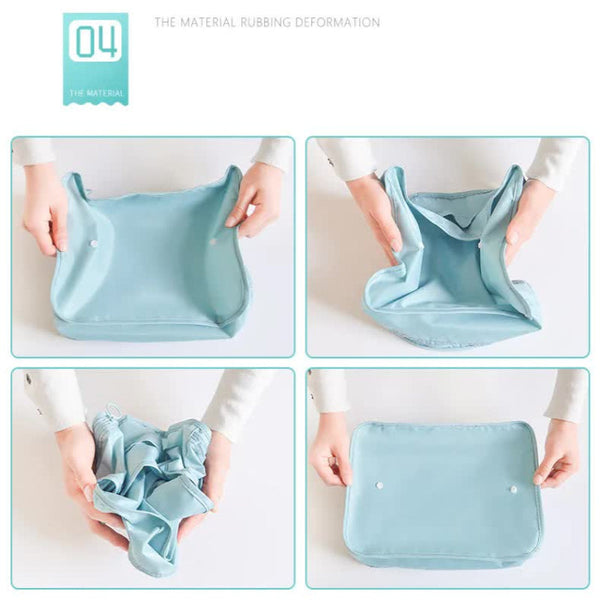 Elosung Gray Blue 8 Piece Travel Organizer Set Packing Bags For Clothes Shoes Underwear And Toiletries With Drawstring Zip Pouches Packing Organisers