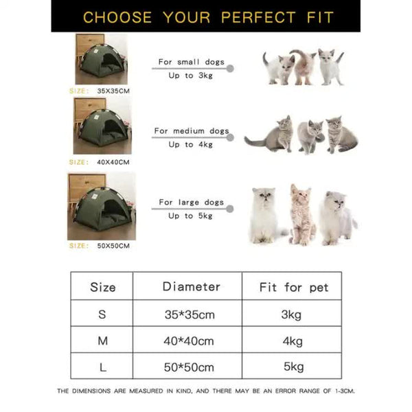 S Green Foldable Breathable Summer Pet Tent With Cooling Mat Portable Outdoor And Indoor Shelter Pet Beds