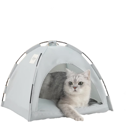 Elosung S Pewter Gray Foldable Breathable Summer Pet Tent With Cooling Mat Portable Outdoor And Indoor Shelter Pet Beds