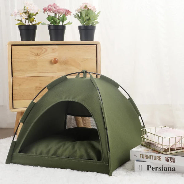 Elosung S Pewter Gray Foldable Breathable Summer Pet Tent With Cooling Mat Portable Outdoor And Indoor Shelter Pet Beds