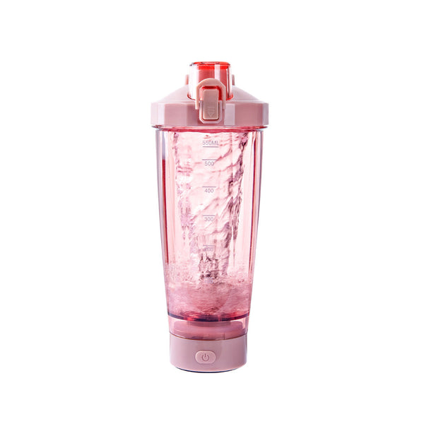 Elosung Pink Electric Shaker Bottle Without Led Light 550Ml Sports Protein Mixer Cup For Gym And Travel Shake Bottles & Mixers