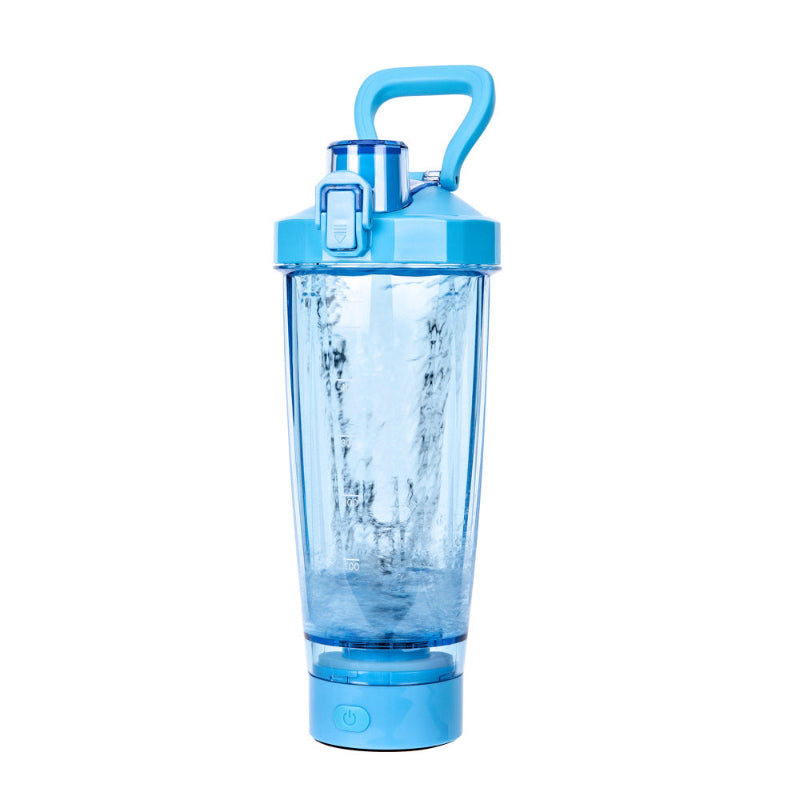 Elosung Blue Portable Electric Shaker Bottle Without Led Light 550Ml Sports Protein Mixer Cup For Gym And Travel Shake Bottles & Mixers