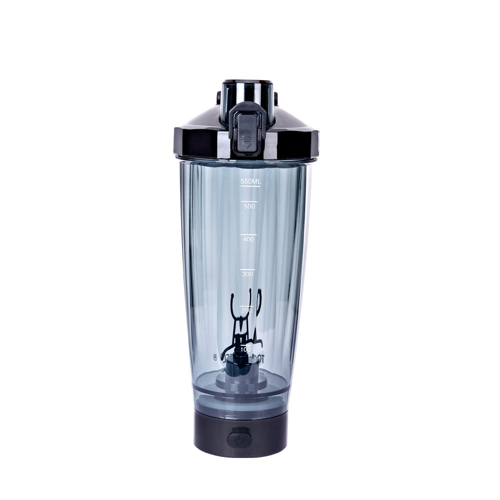 Elosung Black Portable Electric Shaker Bottle Without Led Light 550Ml Sports Protein Mixer Cup For Gym And Travel Shake Bottles & Mixers