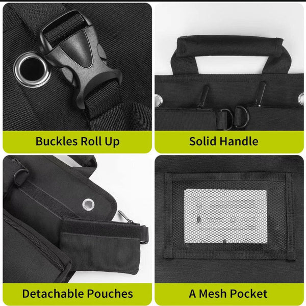 Elosung Car Tool Roll Up Bag Portable Electrician & Woodworking Organizer Multi Pocket Storage Car Organisers