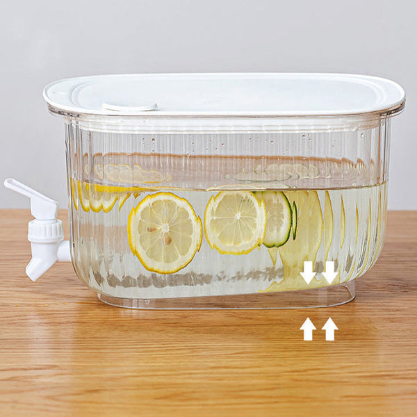 Elosung Transparent 4 Liter Refrigerator Cold Drink Dispenser Juice & Fruit Infuser Water Pitcher Spigot Beverage Container Jugs & Pitchers