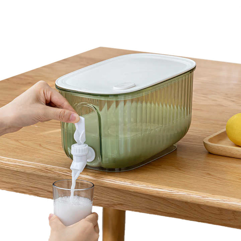 Elosung Green 4 Liter Refrigerator Cold Drink Dispenser Juice & Fruit Infuser Water Pitcher Spigot Beverage Container Jugs & Pitchers