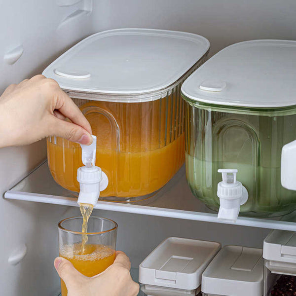 Elosung Green 4 Liter Refrigerator Cold Drink Dispenser Juice & Fruit Infuser Water Pitcher Spigot Beverage Container Jugs & Pitchers