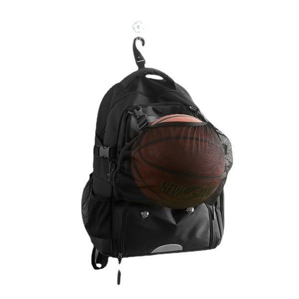 Elosung Black Large Capacity Sports Backpack Waterproof Basketball And Soccer Bag Separate Shoe Compartment Student Women Backpacks