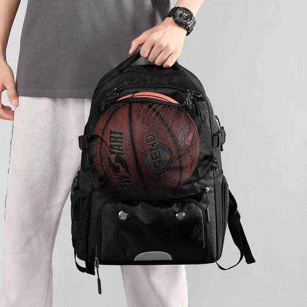 Elosung Blue And Black Large Capacity Sports Backpack Waterproof Basketball & Soccer Bag Separate Shoe Compartment Student Women Backpacks