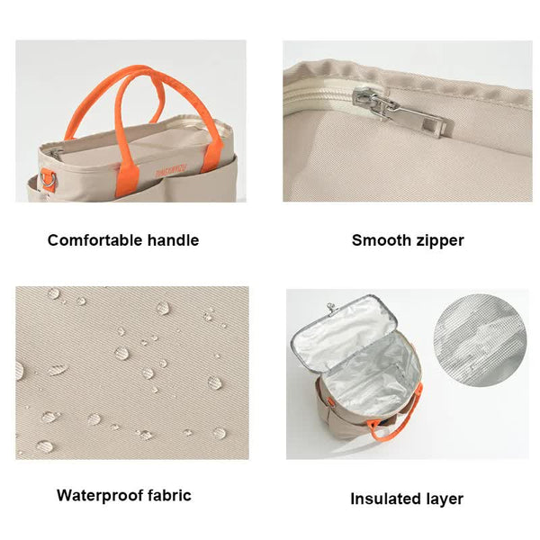 Elosung Khaki Multi Function Diaper Bag With Insulated Lining Large Capacity Mommy Shoulder & Crossbody Women's Bags & Handbags