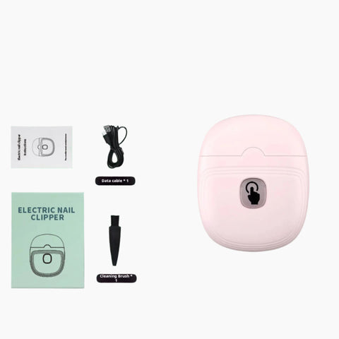 Elosung Pink Automatic Electric Nail Trimmer With Led Light Rechargeable Clipper And File For Adults & Kids Portable Care Device Electric Files & Tool