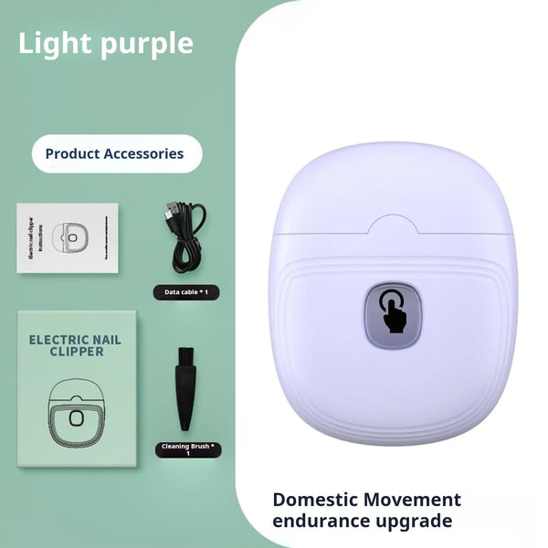Elosung Purple Automatic Electric Nail Trimmer With Led Light Rechargeable Clipper And File For Adults & Kids Portable Care Device Electric Files & To