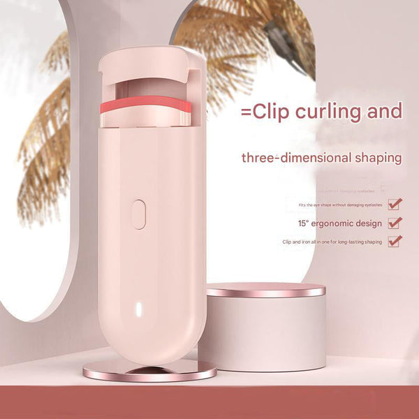 Elosung Pink Electric Heated Eyelash Curler Portable Rechargeable Lash Long Lasting Curling Tool Eyelash Tools