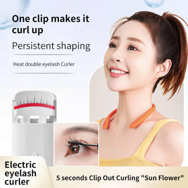 Elosung Light Blue Electric Heated Eyelash Curler Portable Rechargeable Lash Long Lasting Curling Tool Eyelash Tools