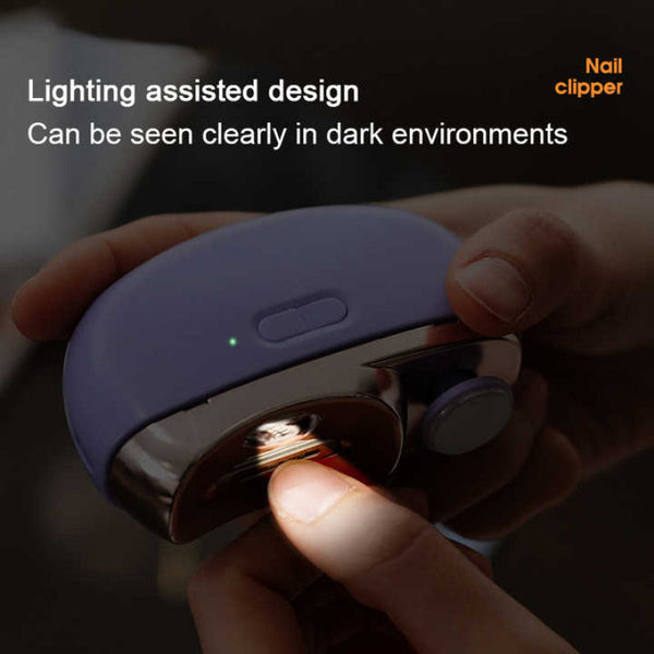 Elosung Purple Automatic Electric Nail Clipper & Grinder Multi Functional Safe Trimmer For Adults Kids Electric Files & Tools