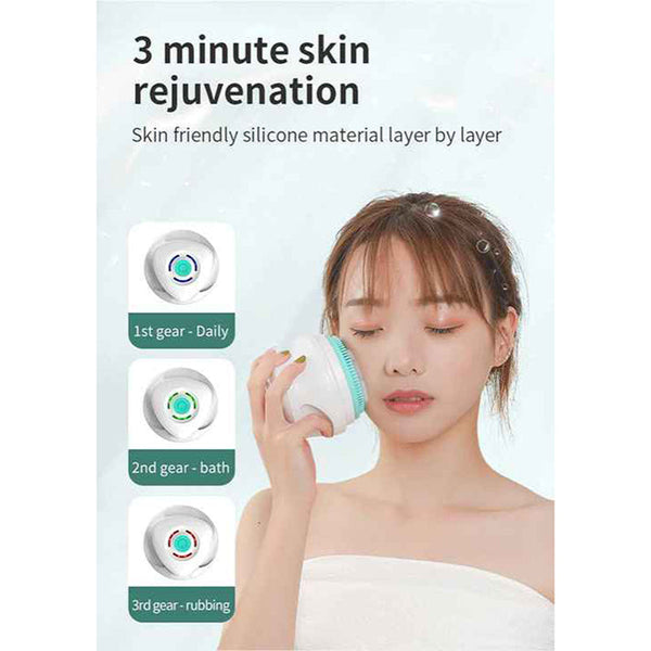 Elosung White Electric Bath Brush & Multi Functional Massager Long Handle Waterproof Body Cleansing Tool Bath Brushes & Sponges