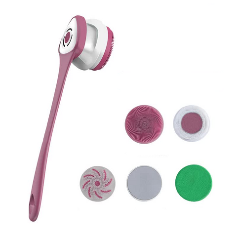 Elosung Purple Electric Bath Brush & Multi Functional Massager Long Handle Waterproof Body Cleansing Tool Bath Brushes & Sponges