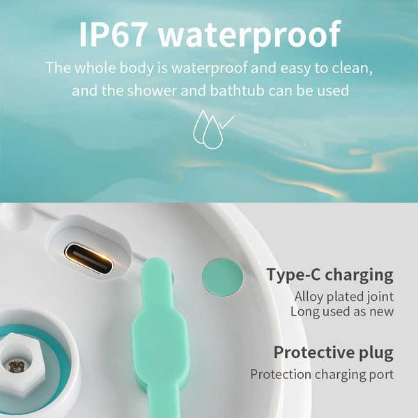 Elosung Purple Electric Bath Brush & Multi Functional Massager Long Handle Waterproof Body Cleansing Tool Bath Brushes & Sponges