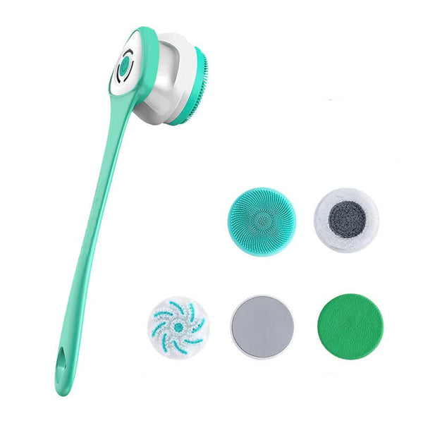 Elosung Green Electric Bath Brush & Multi Functional Massager Long Handle Waterproof Body Cleansing Tool Bath Brushes & Sponges