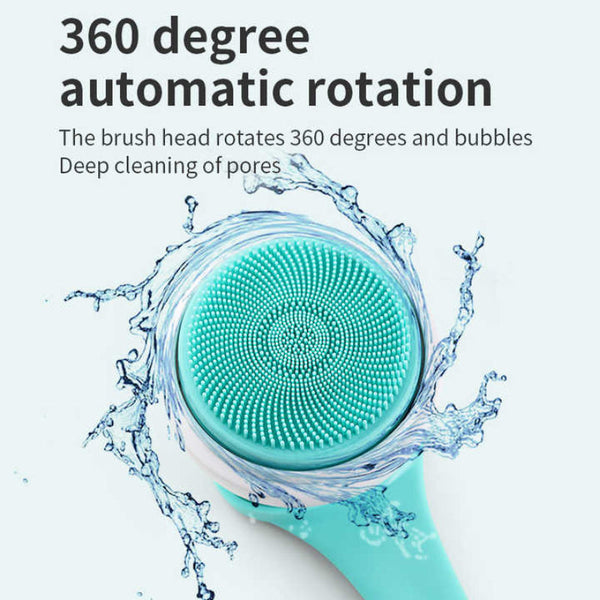 Elosung Green Electric Bath Brush & Multi Functional Massager Long Handle Waterproof Body Cleansing Tool Bath Brushes & Sponges