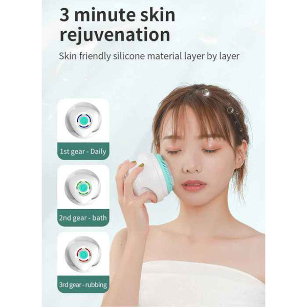 Elosung Green Electric Bath Brush & Multi Functional Massager Long Handle Waterproof Body Cleansing Tool Bath Brushes & Sponges