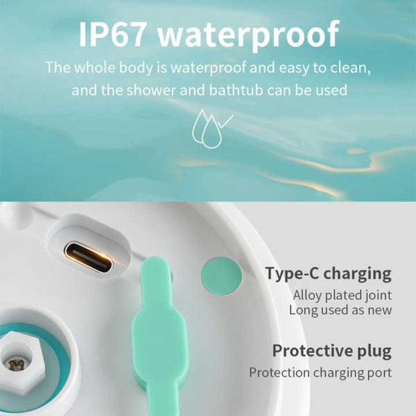 Elosung Green Electric Bath Brush & Multi Functional Massager Long Handle Waterproof Body Cleansing Tool Bath Brushes & Sponges