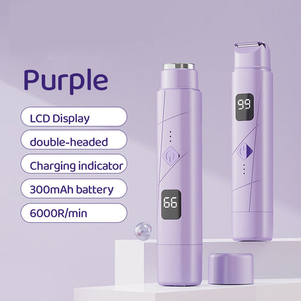 Elosung Purple Portable Wireless Electric Hair Remover A Dual Head Rechargeable Mini Shaver For Womenas Sensitive Areas Women's Shavers