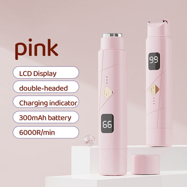 Elosung Pink Portable Wireless Electric Hair Remover Dual Head Rechargeable Mini Shaver For Women's Sensitive Areas Women's Shavers