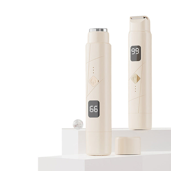 Elosung Light Yellow Portable Wireless Electric Hair Remover Dual Head Rechargeable Mini Shaver For Women's Sensitive Areas Women's Shavers