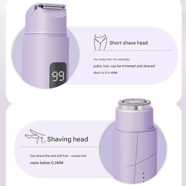 Elosung Light Yellow Portable Wireless Electric Hair Remover Dual Head Rechargeable Mini Shaver For Women's Sensitive Areas Women's Shavers