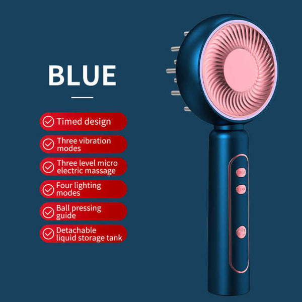 Elosung Blue Intelligent Scalp Massager Brush With Red Light Therapy Hair Care Volumizing And Essence Applicator Massagers