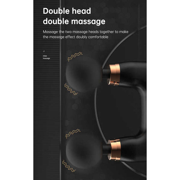 Elosung Black Dual Head Mini Massage Gun Portable Professional Muscle Relaxation Device With 5 Speed Adjustment For Deep Tissue Recovery And Pain Reli