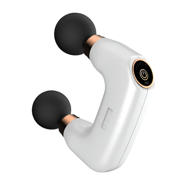 Elosung White Dual Head Mini Massage Gun Portable Professional Muscle Relaxation Device With 5 Speed Adjustment For Deep Tissue Recovery And Pain Reli