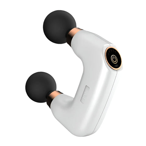 Elosung White Dual Head Mini Massage Gun Portable Professional Muscle Relaxation Device With 5 Speed Adjustment For Deep Tissue Recovery And Pain Reli