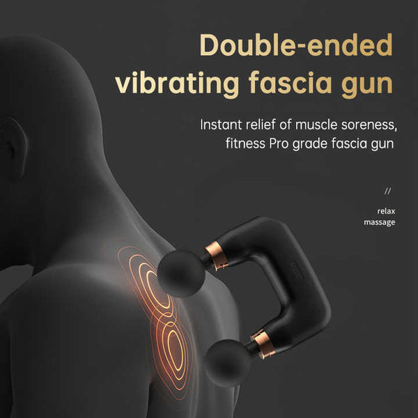 Elosung White Dual Head Mini Massage Gun Portable Professional Muscle Relaxation Device With 5 Speed Adjustment For Deep Tissue Recovery And Pain Reli