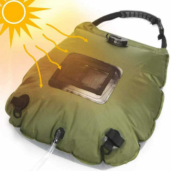 Elosung Black Portable Solar Camping Shower Bag Foldable 20L Outdoor Water Storage With Temperature Display For Easy Use Portable Showers & Accessorie