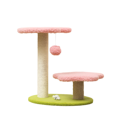 Elosung Pink Compact Cat Climbing Frame With Dual Level Sisal Posts And Playful Design Perfect For Scratching Jumping Furniture & Scratchers