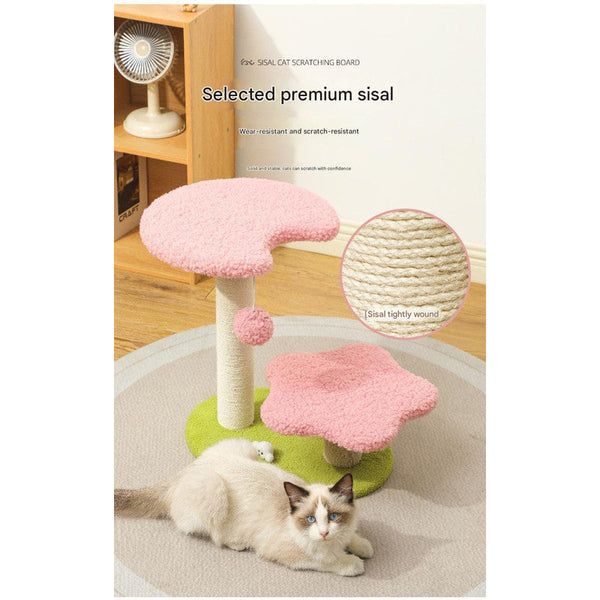 Elosung Pink Compact Cat Climbing Frame With Dual Level Sisal Posts And Playful Design Perfect For Scratching Jumping Furniture & Scratchers