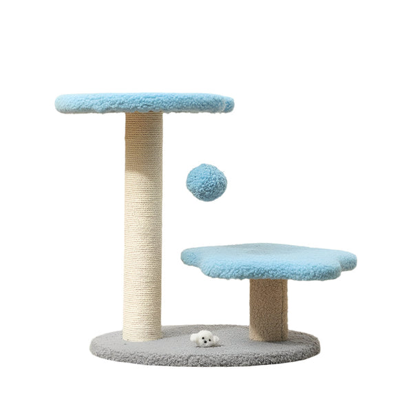 Elosung Blue Compact Cat Climbing Frame With Dual Level Sisal Posts And Playful Design Perfect For Scratching Jumping Furniture & Scratchers