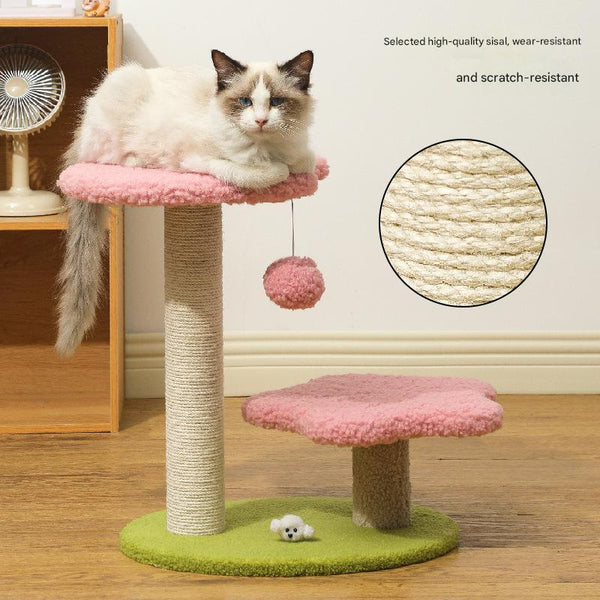 Elosung Blue Compact Cat Climbing Frame With Dual Level Sisal Posts And Playful Design Perfect For Scratching Jumping Furniture & Scratchers