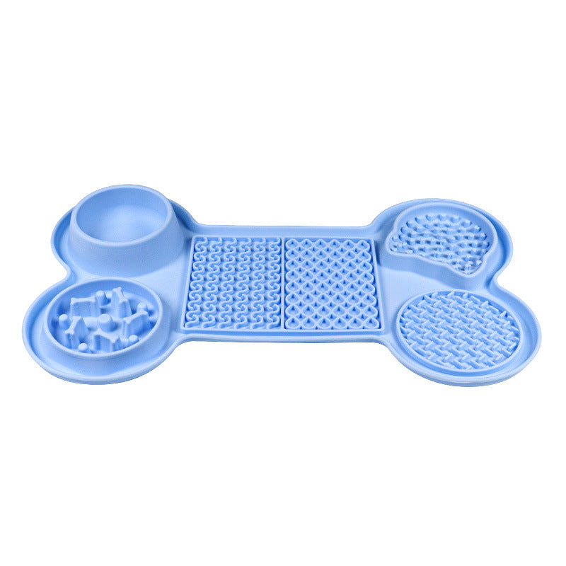 Elosung Light Blue Silicone Pet Licking Mat Slow Feeder Pad With Strong Suction And Foldable Design Heat Resistant 40Ac To 240Ac For Dogs Cats Dog Fee