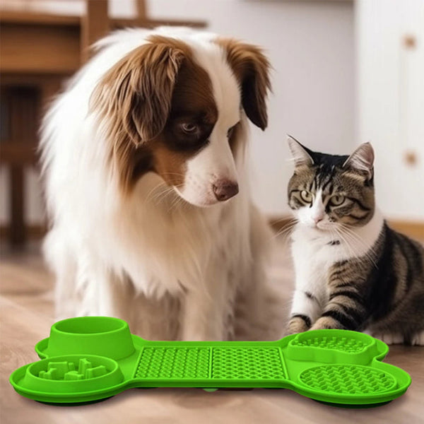 Elosung Light Blue Silicone Pet Licking Mat Slow Feeder Pad With Strong Suction And Foldable Design Heat Resistant 40Ac To 240Ac For Dogs Cats Dog Fee