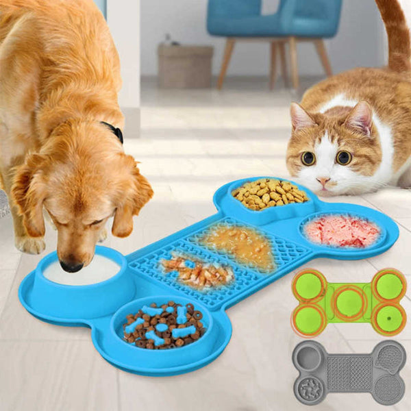Elosung Green Silicone Pet Licking Mat Slow Feeder Pad With Strong Suction And Foldable Design Heat Resistant 40Ac To 240Ac For Dogs Cats Dog Feeding