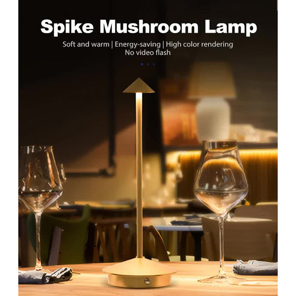 Elosung Black Modern Minimalist Aluminum Led Mushroom Night Light Creative Bedside Atmosphere Lamp For Dining Room And Bedroom Night Lights