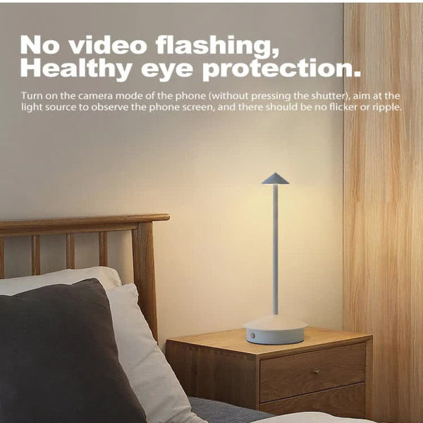 Elosung White Modern Minimalist Aluminum Led Mushroom Night Light Creative Bedside Lamp For Dining Room And Bedroom Night Lights