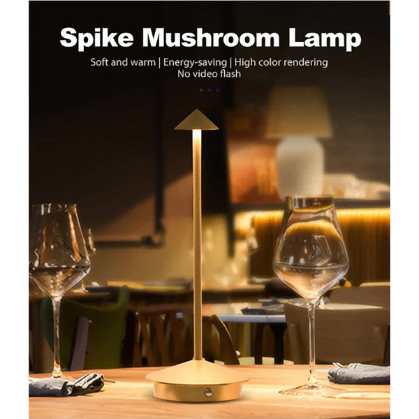 Elosung Gold Modern Minimalist Aluminum Led Mushroom Night Light Creative Bedside Lamp For Dining Room And Bedroom Night Lights