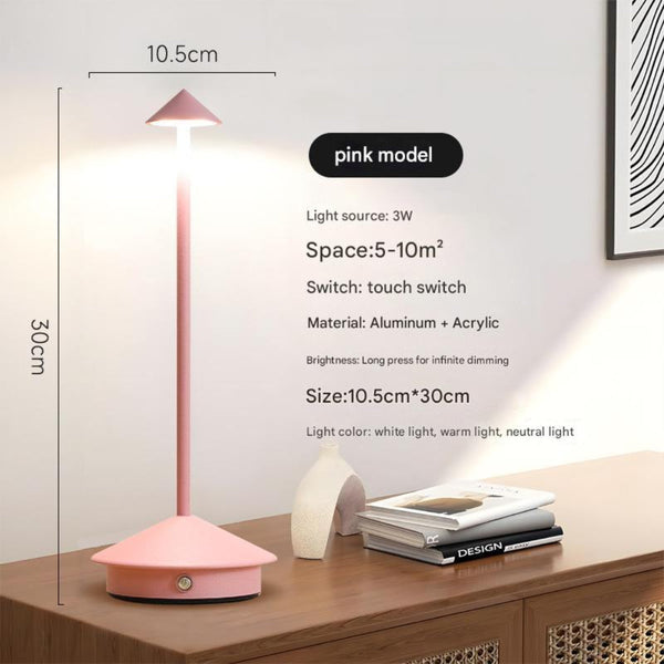 Elosung Pink Modern Minimalist Aluminum Led Mushroom Night Light Creative Bedside Atmosphere Lamp For Dining Room And Bedroom Night Lights
